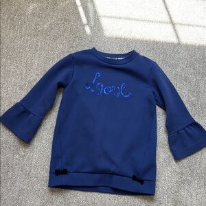 Girls' Blue Ruffle Sleeve Top